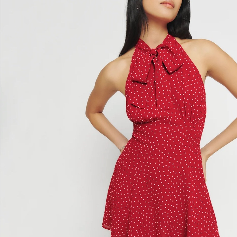 Reformation Aylani Polka dot Red Mini Dress Size 4